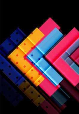 Siyah arka plan üzerinde renkli oklar