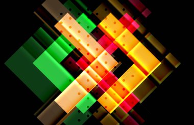 Siyah arka plan üzerinde renkli oklar