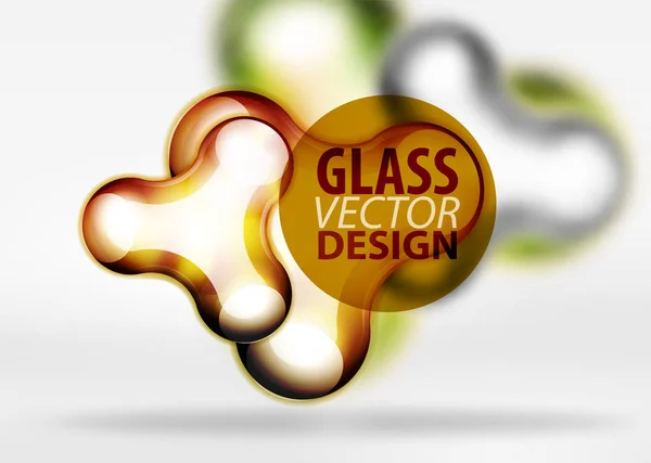 Vektor digitale 3D-Raumblase, Glas und Metallic-Effekte — Stockvektor