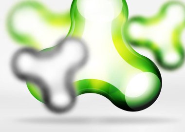 Vektör dijital 3d uzay balonu, cam ve metalik efektleri