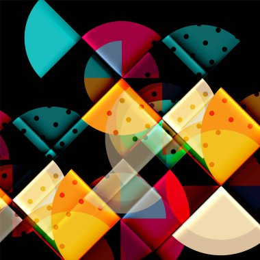 Siyah arka plan üzerine daire öğeleri