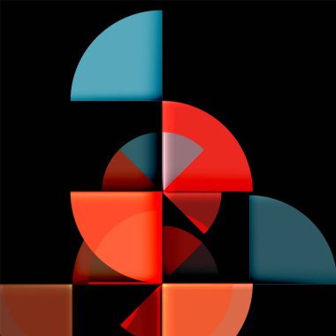 Siyah arka plan üzerine daire öğeleri