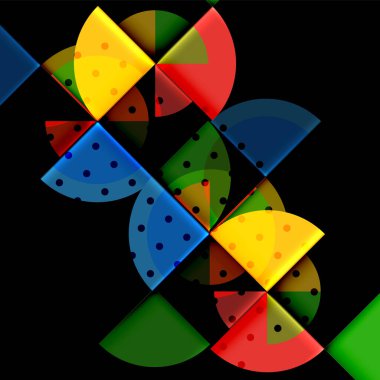 Siyah arka plan üzerine daire öğeleri