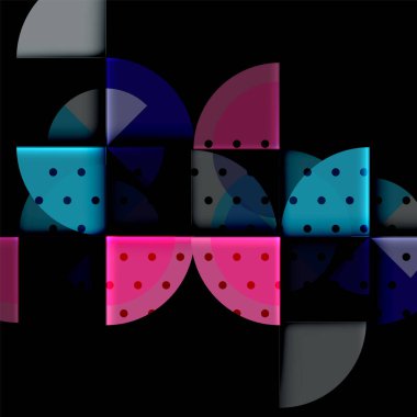 Siyah arka plan üzerine daire öğeleri