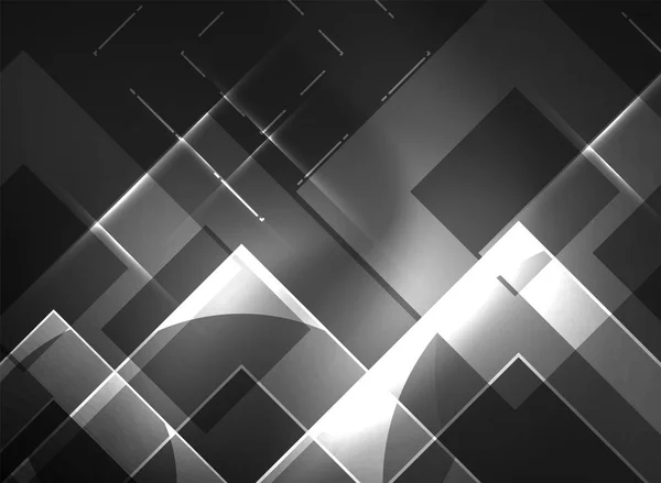 Светящиеся квадраты на темном, цифровом абстрактном фоне — стоковый вектор