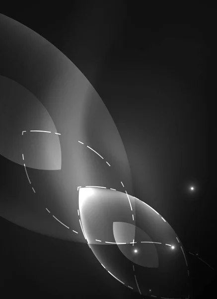 Brilhando formas geométricas modernas no espaço escuro —  Vetores de Stock