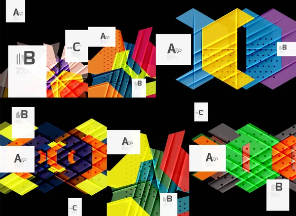 Uppsättning av geometriska abstrakta bakgrunder — Stock vektor