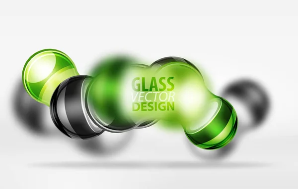 3D Techno Glasblase Design — Stockvektor