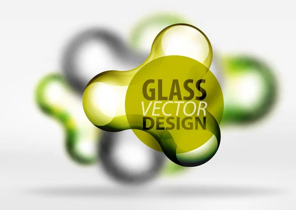 Vector digital 3D burbuja espacial, vidrio y efectos metálicos — Archivo Imágenes Vectoriales
