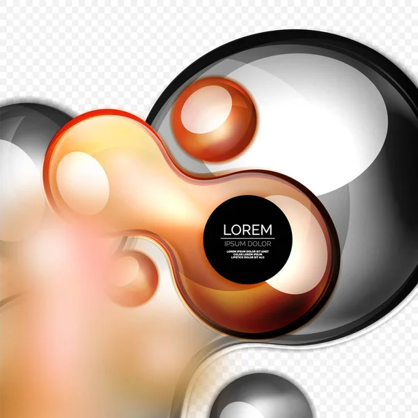 Burbujas de vidrio en gris, diseño moderno de techno líquido — Archivo Imágenes Vectoriales