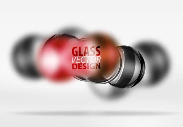 3D Techno Glasblase Design — Stockvektor