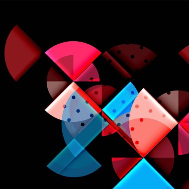 Siyah arka plan üzerine daire öğeleri