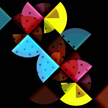 Siyah arka plan üzerine daire öğeleri