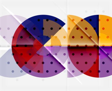 Siyah arka plan üzerine daire öğeleri