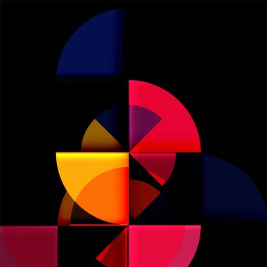 Siyah arka plan üzerine daire öğeleri