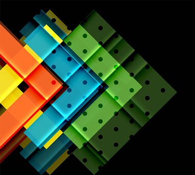 Siyah arka plan üzerinde renkli oklar