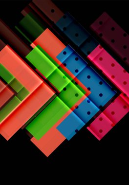 Siyah arka plan üzerinde renkli oklar