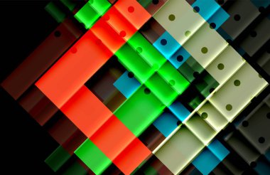 Siyah arka plan üzerinde renkli oklar