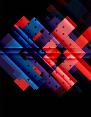 Siyah arka plan üzerinde renkli oklar