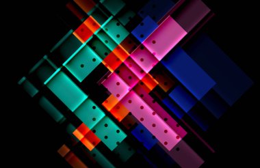 Siyah arka plan üzerinde renkli oklar