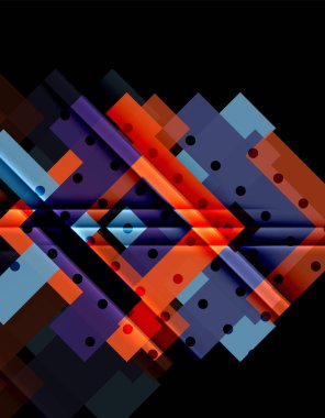 Siyah arka plan üzerinde renkli oklar