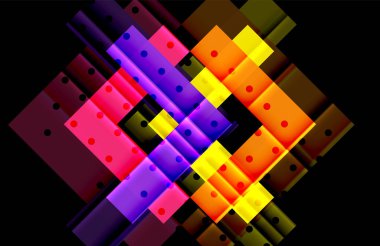 Siyah arka plan üzerinde renkli oklar