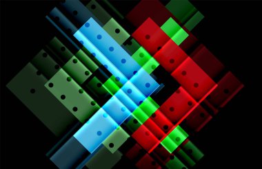 Siyah arka plan üzerinde renkli oklar