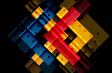 Siyah arka plan üzerinde renkli oklar