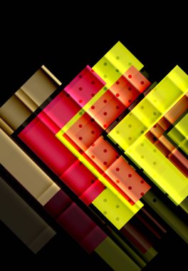 Siyah arka plan üzerinde renkli oklar