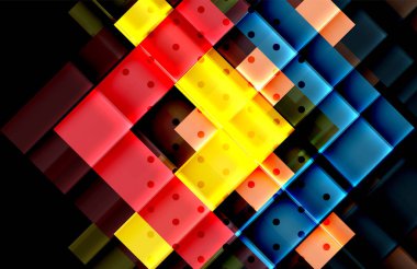 Renkli üçgenler ve oklar koyu arka plan üzerinde