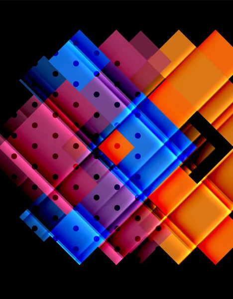 Šipky na tmavém pozadí a barevné trojúhelníky — Stockový vektor
