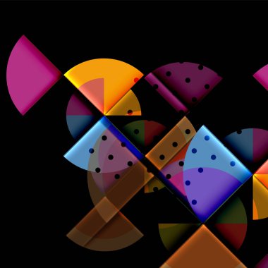 Siyah arka plan üzerine daire öğeleri