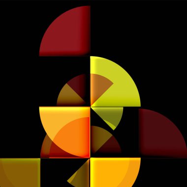 Siyah arka plan üzerine daire öğeleri