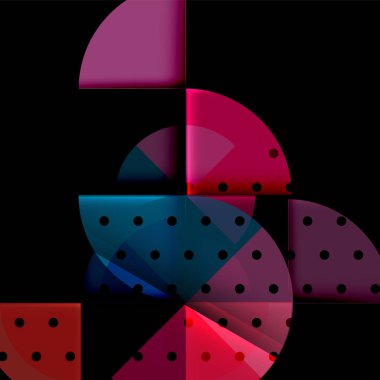 Siyah arka plan üzerine daire öğeleri