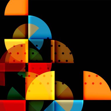 Siyah arka plan üzerine daire öğeleri