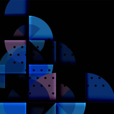 Siyah arka plan üzerine daire öğeleri