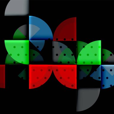 Siyah arka plan üzerine daire öğeleri