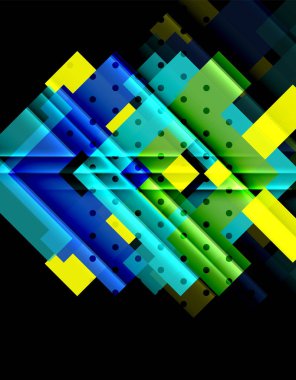 Siyah arka plan üzerinde renkli oklar