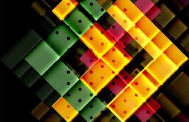 Siyah arka plan üzerinde renkli oklar