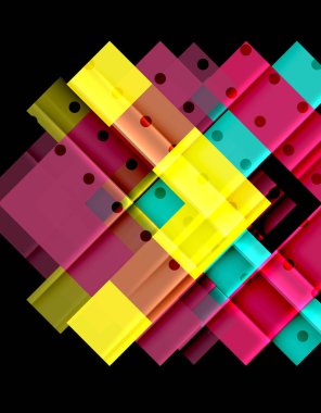 Renkli üçgenler ve oklar koyu arka plan üzerinde