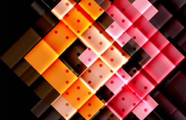 Renkli üçgenler ve oklar koyu arka plan üzerinde