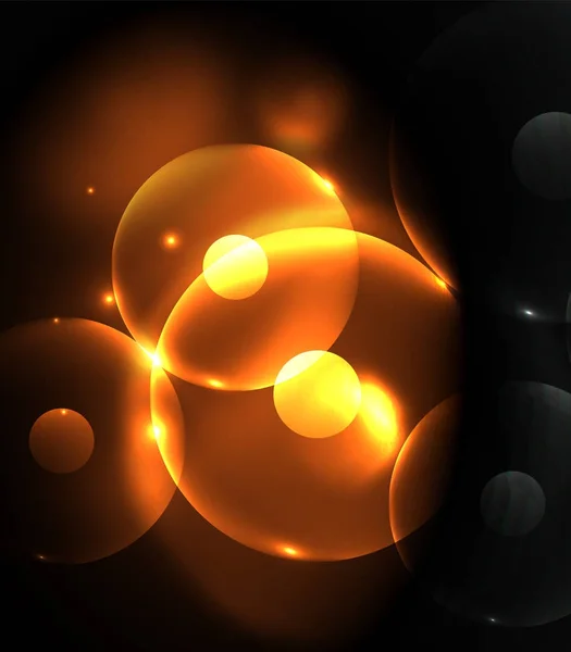 模糊的发光圆，数字的抽象背景 — 图库矢量图片