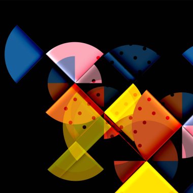 Siyah arka plan üzerine daire öğeleri