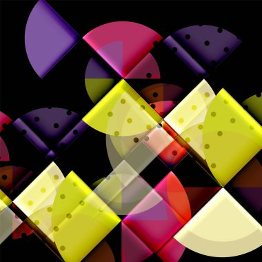 Siyah arka plan üzerine daire öğeleri