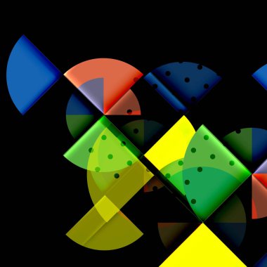 Siyah arka plan üzerine daire öğeleri