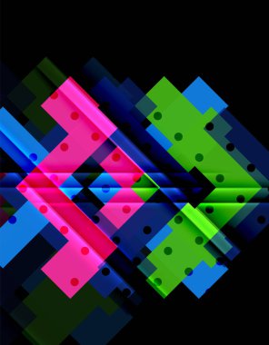 Siyah arka plan üzerinde renkli oklar