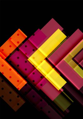 Siyah arka plan üzerinde renkli oklar