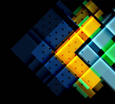 Siyah arka plan üzerinde renkli oklar