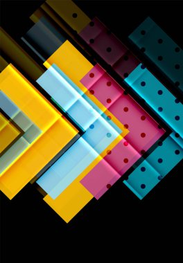 Siyah arka plan üzerinde renkli oklar