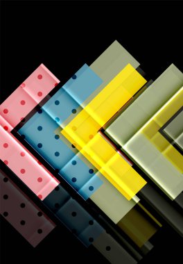 Siyah arka plan üzerinde renkli oklar